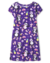 Girls Short Sleeve Panda Nightgown PURPLE The Children s Place CA