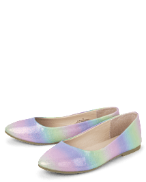 Girls Glitter Rainbow Ballet Flats