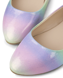 Girls Glitter Rainbow Ballet Flats