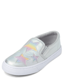 Girls glitter slip on sneakers hotsell