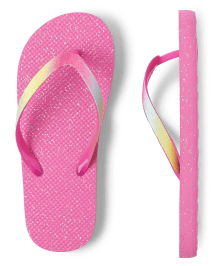 Pink glitter deals flip flops
