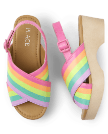 Sandalias con zueco arcoíris para niñas