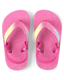 Pink glitter flip flops top