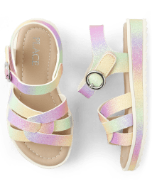 Toddler Girls Rainbow Glitter Platform Sandals The Children s