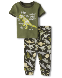 Baby And Toddler Boys Dino Snug Fit Cotton Pajamas