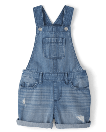 Girls denim shortalls hotsell