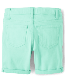 Girls Roll Cuff Twill Skimmer Shorts 4-Pack