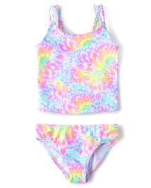 Girls Rainbow Butterfly Tankini Swimsuit