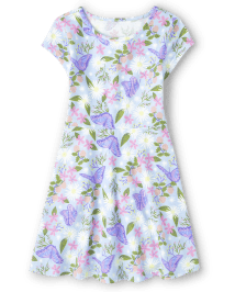 Girls Floral Skater Dress