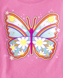 Baby And Toddler Girls Butterfly Graphic Tee