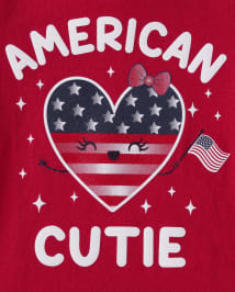 Baby And Toddler Girls American Cutie Graphic Tee
