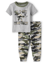 Baby And Toddler Boys T-Rex Is Roar-Some Snug Fit Cotton Pajamas