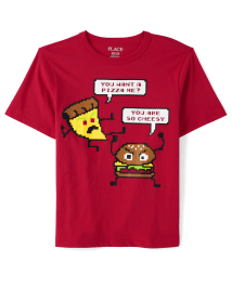 Boys Short Sleeve Pizza Burger Graphic Tee | The Children's Place CA - RUBY
