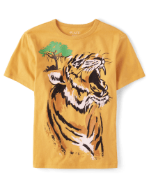 Boys Short Sleeve Tiger Graphic Tee | The Children's Place CA - TUSCAN SUN