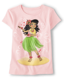 Camiseta con estampado Hula Girl para niñas