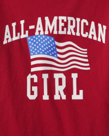 Girls Matching Family All-American Girl Graphic Tee