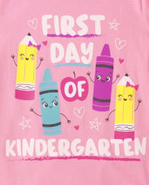 Girls First Day Of Kindergarten Graphic Tee