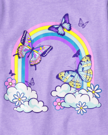 Girls Rainbow Butterfly Graphic Tee