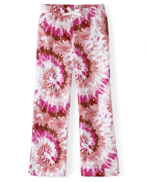 Girls Active Tie Dye Fleece Knit Flare Pants | The Children's Place CA ...