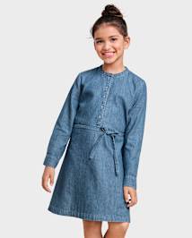 Girls Long Sleeve Denim Woven Shirt Dress ARIES WASH The Children s Place CA