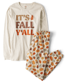 Unisex Adult Matching Family It's Fall Y'all Cotton Pajamas