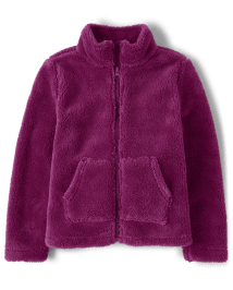 Girls Long Sleeve Sherpa Zip-Up Jacket | The Children's Place CA ...