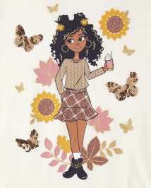 Haut graphique à dos croisé pour fille