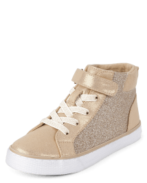 Girls Glitter Faux Leather Hi Top Sneakers | The Children's Place CA ...