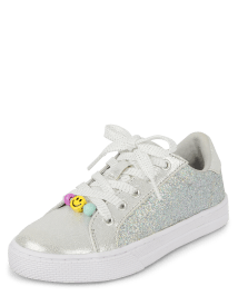 Girls Beaded Glitter Low Top Sneakers