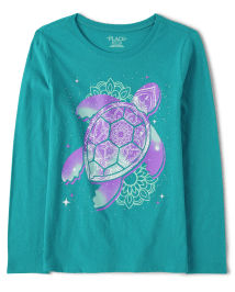 Girls Turtle Graphic Tee