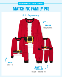 Unisex Adult Matching Family Christmas Long Sleeve Santa Suit Cotton Pajamas RED The Children s Place CA