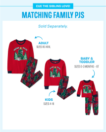 Pyjama en coton ajusté pour bébé et tout-petit, motif arbre de Noël et Rex, assorti à la famille