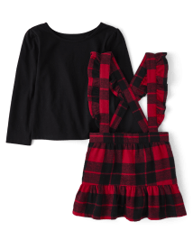 Toddler Girls Buffalo Plaid 2-Piece Outfit Set