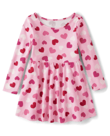 Baby Girl Dress In Heart Design Blended