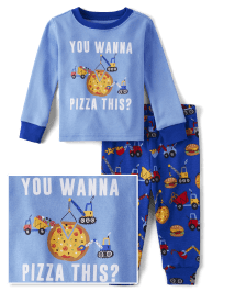 Baby And Toddler Boys Long Sleeve Pizza Snug Fit Cotton Pajamas BLUE The Children s Place CA