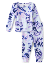 Baby And Toddler Girls Long Sleeve Tie Dye Snug Fit Cotton Pajamas BLUE The Children s Place CA