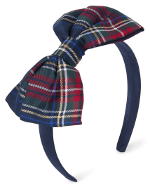 Girls Plaid Bow Headband