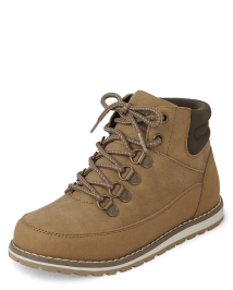 Boys Lace Up Faux Leather Hi Top Boots The Children s Place CA TAN