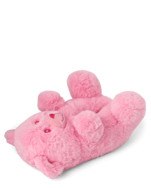 Girls Bear Faux Fur Slippers