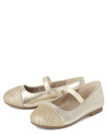 Toddler Girls Metallic Glitter Ballet Flats