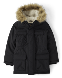 Boys Long Sleeve Parka Jacket BLACK The Children s Place CA