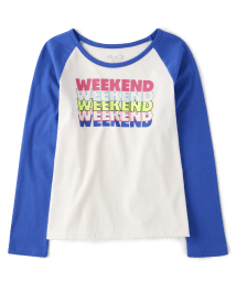 Haut raglan graphique pour fille