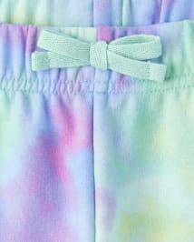 girls tie-dye fleece joggers, girls bottoms