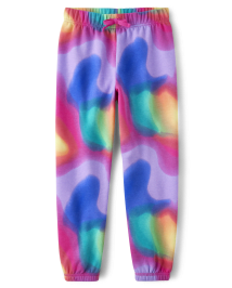 Girls Active Rainbow Tie Dye French Terry Knit Jogger Pants MULTI The Children s Place CA
