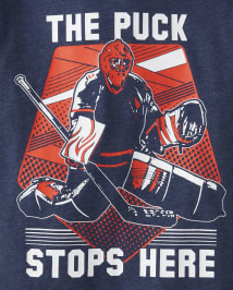 Boys Puck Stops Here Graphic Tee