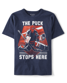 Boys Puck Stops Here Graphic Tee