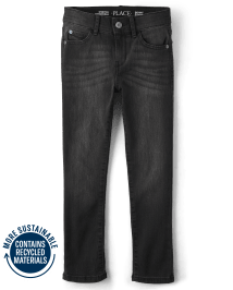 Boys Basic Stretch Skinny Jeans | The Children's Place CA - BLACK WASH