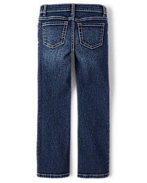 Nautinati  Girls' 100% Cotton Stretchable Bootcut  Dark Wash Essentials Jeans