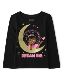 Baby And Toddler Girls Long Sleeve Dream Big Graphic Tee | The Children ...