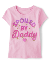 Baby And Toddler Girls Short Sleeve Spoiled By Daddy Graphic Tee | The ...